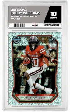 2026 BOWMAN CHROME-MOJO REFRACTOR #BCP-165 J'KOBY WILLIAMS MPE 10 GEM/MT — graded card up for auction