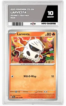 2025 POKEMON JTG EN JOURNEY TOGETHER #028 LARVESTA MPE 10 GEM/MT — graded card up for auction