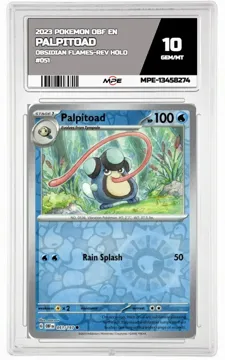 2023 POKEMON OBF EN OBSIDIAN FLAMES-REV HOLO #051 Palpitoad MPE 10 GEM/MT — graded card up for auction