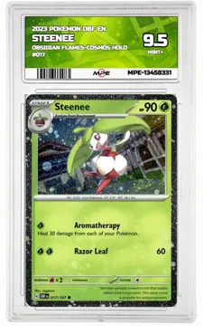 2023 POKEMON OBF EN OBSIDIAN FLAMES-Cosmos Holo #017 Steenee MPE 9.5 MINT+ — graded card up for auction