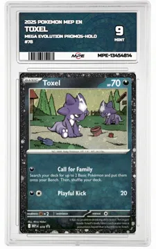 2025 POKEMON MEP EN Mega Evolution Promos-HOLO #78 TOXEL MPE 9 MINT — graded card up for auction