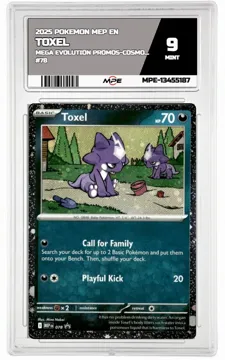 2025 POKEMON MEP EN Mega Evolution Promos-COSMOS HOLO #78 TOXEL MPE 9 MINT — graded card up for auction
