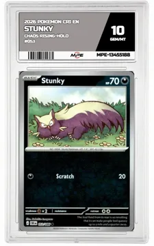 2026 POKEMON CRI EN Chaos Rising-HOLO #053 STUNKY MPE 10 GEM/MT — graded card up for auction