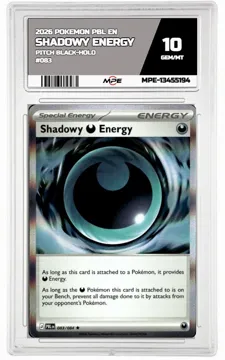 2026 POKEMON PBL EN Pitch Black-HOLO #083 SHADOWY ENERGY MPE 10 GEM/MT — graded card up for auction