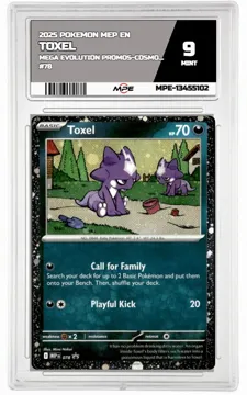 2025 POKEMON MEP EN Mega Evolution Promos-COSMOS HOLO #78 TOXEL MPE 9 MINT — graded card up for auction