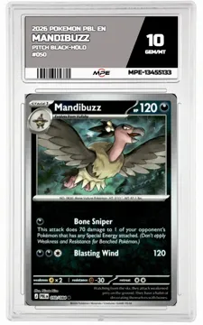 2026 POKEMON PBL EN Pitch Black-HOLO #050 MANDIBUZZ MPE 10 GEM/MT — graded card up for auction