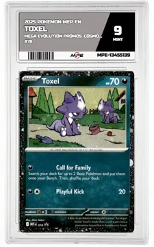 2025 POKEMON MEP EN Mega Evolution Promos-COSMOS HOLO #78 TOXEL MPE 9 MINT — graded card up for auction