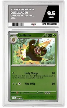 2026 POKEMON CRI EN Chaos Rising-REV HOLO #006 QUILLADIN MPE 9.5 MINT+ — graded card up for auction