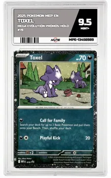 2025 POKEMON MEP EN Mega Evolution Promos-HOLO #78 TOXEL MPE 9.5 MINT+ — graded card up for auction