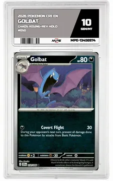 2026 POKEMON CRI EN Chaos Rising-REV HOLO #050 GOLBAT MPE 10 GEM/MT — graded card up for auction