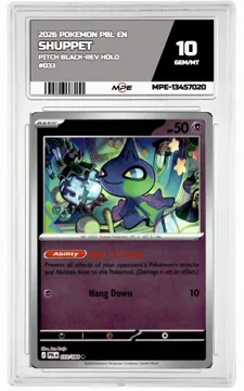 2026 POKEMON PBL EN Pitch Black-REV HOLO #033 SHUPPET MPE 10 GEM/MT — graded card up for auction