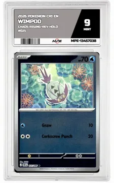2026 POKEMON CRI EN Chaos Rising-REV HOLO #025 WIMPOD MPE 9 MINT — graded card up for auction