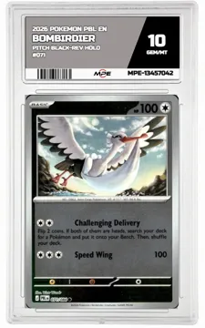 2026 POKEMON PBL EN Pitch Black-REV HOLO #071 BOMBIRDIER MPE 10 GEM/MT — graded card up for auction