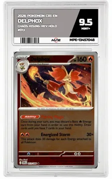 2026 POKEMON CRI EN Chaos Rising-REV HOLO #013 DELPHOX MPE 9.5 MINT+ — graded card up for auction