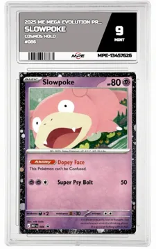 2025 ME MEGA EVOLUTION PROMO Cosmos Holo #086 SLOWPOKE MPE 9 MINT — graded card up for auction