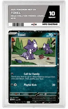 2025 POKEMON MEP EN MEGA EVOLUTION PROMOS-COSMOS HOLO #078 TOXEL MPE 10 GEM/MT — graded card up for auction