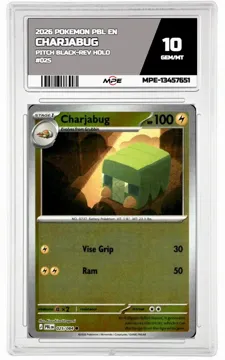 2026 POKEMON PBL EN PITCH BLACK-REV HOLO #025 Charjabug MPE 10 GEM/MT — graded card up for auction