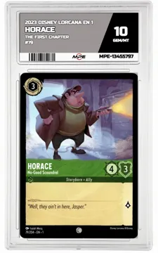 2023 DISNEY LORCANA EN 1 The First Chapter #79 HORACE MPE 10 GEM/MT — graded card up for auction