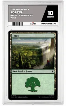 2026 MTG MSH EN Marvel Super Heroes #0295 FOREST MPE 10 GEM/MT — graded card up for auction
