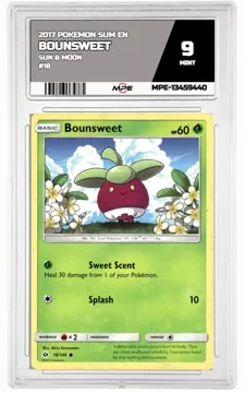 2017 POKEMON SUM EN SUN & MOON #18 Bounsweet MPE 9 MINT — graded card up for auction
