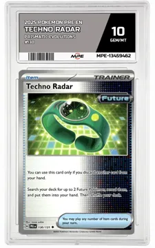 2025 POKEMON PRE EN PRISMATIC EVOLUTIONS #130 Techno Radar MPE 10 GEM/MT — graded card up for auction