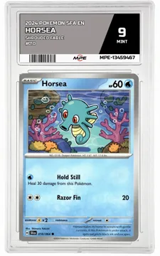 2024 POKEMON SFA EN SHROUDED FABLE #010 Horsea MPE 9 MINT — graded card up for auction