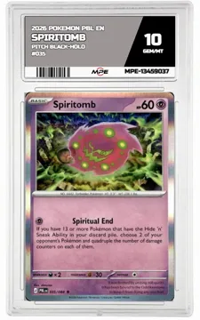 2026 POKEMON PBL EN PITCH BLACK-HOLO #035 SPIRITOMB MPE 10 GEM/MT — graded card up for auction