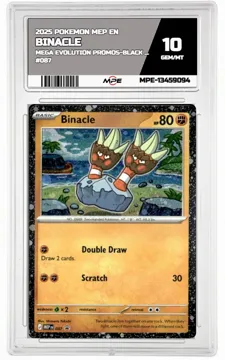 2025 POKEMON MEP EN MEGA EVOLUTION PROMOS-Black Star Promo #087 BINACLE MPE 10 GEM/MT — graded card up for auction