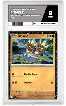 2026 POKEMON MEP EN MEGA EVOLUTION PROMOS-Black Star Promo #087 BINACLE MPE 9 MINT — graded card up for auction