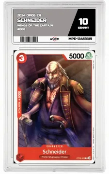 2024 OP06 EN WINGS OF THE CAPTAIN #008 SCHNEIDER MPE 10 GEM/MT — graded card up for auction