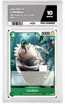 2024 OP07 EN 500 YEARS IN THE FUTURE #025 CORIBOU MPE 10 GEM/MT — graded card up for auction