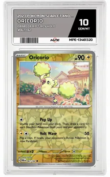 2023 POKEMON SCARLET AND VIOLET PARADOX RIFT-REV HOLO #067/182 Oricorio MPE 10 GEM/MT — graded card up for auction