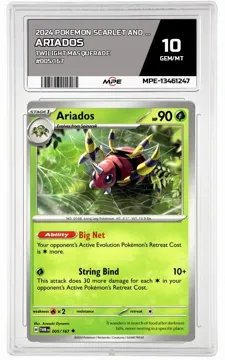 2024 POKEMON SCARLET AND VIOLET TWILIGHT MASQUERADE #005/167 Ariados MPE 10 GEM/MT — graded card up for auction