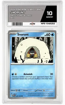 2024 POKEMON SCARLET AND VIOLET TWILIGHT MASQUERADE #051 SNORUNT MPE 10 GEM/MT — graded card up for auction