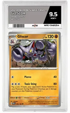 2023 POKEMON SCARLET AND VIOLET PARADOX RIFT #092/182 Gliscor MPE 9.5 MINT+ — graded card up for auction