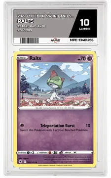 2022 POKEMON SWORD AND SHIELD ASTRAL RADIANCE #060/189 Ralts MPE 10 GEM/MT — graded card up for auction