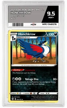 2021 POKEMON SWORD AND SHIELD BATTLE STYLES #094 HONCHKROW MPE 9.5 MINT+ — graded card up for auction