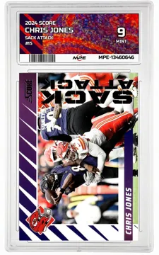 2024 SCORE SACK ATTACK #15 CHRIS JONES MPE 9 MINT — graded card up for auction