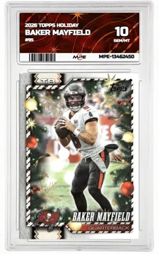2026 TOPPS HOLIDAY #95 BAKER MAYFIELD MPE 10 GEM/MT — graded card up for auction