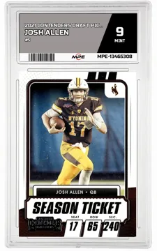 2021 CONTENDERS DRAFT PICKS #5 JOSH ALLEN MPE 9 MINT — graded card up for auction