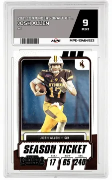 2021 CONTENDERS DRAFT PICKS #5 JOSH ALLEN MPE 9 MINT — graded card up for auction