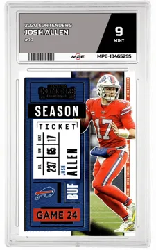 2020 CONTENDERS #90 JOSH ALLEN MPE 9 MINT — graded card up for auction