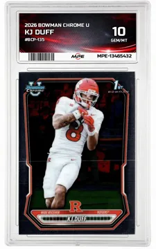 2026 BOWMAN CHROME U #BCP-135 KJ DUFF MPE 10 GEM/MT — graded card up for auction