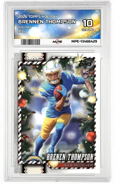 2026 TOPPS HOLIDAY HOLIDAY #184 BRENNEN THOMPSON MPE 10 GEM/MT — graded card up for auction