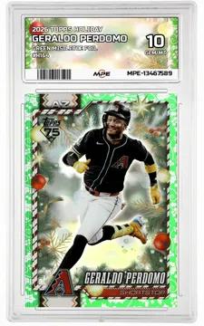 2026 TOPPS HOLIDAY GREEN MISTLETOE FOIL #H164 GERALDO PERDOMO MPE 10 GEM/MT — graded card up for auction