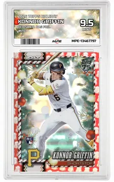 2026 TOPPS HOLIDAY RED SANTA BAG FOIL #H161 KONNOR GRIFFIN MPE 9.5 MINT+ — graded card up for auction