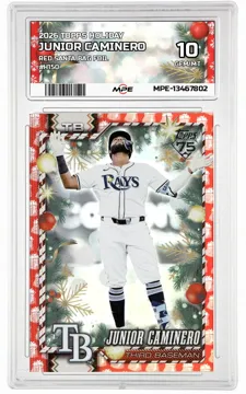 2026 TOPPS HOLIDAY RED SANTA BAG FOIL #H150 JUNIOR CAMINERO MPE 10 GEM/MT — graded card up for auction