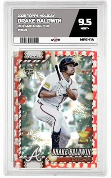 2026 TOPPS HOLIDAY RED SANTA BAG FOIL #H149 DRAKE BALDWIN MPE 9.5 MINT+ — graded card up for auction