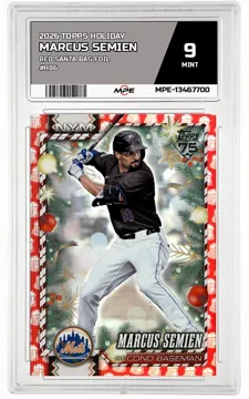 2026 TOPPS HOLIDAY RED SANTA BAG FOIL #H86 MARCUS SEMIEN MPE 9 MINT — graded card up for auction