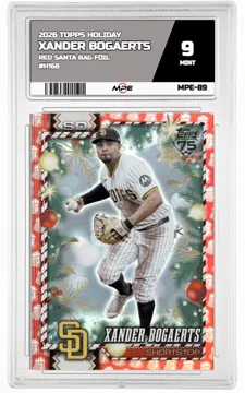 2026 TOPPS HOLIDAY RED SANTA BAG FOIL #H168 XANDER BOGAERTS MPE 9 MINT — graded card up for auction